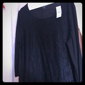 NWT black lace top.